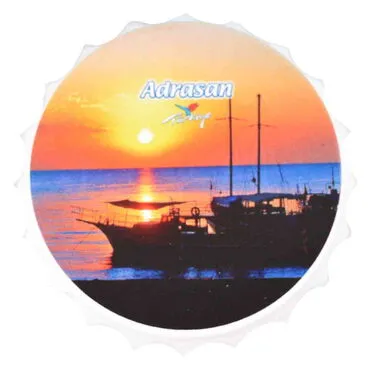 Wholesale Adrasan Themed UV Printed Bottle Opener Refrigerator Magnet 63x15 mm - 7