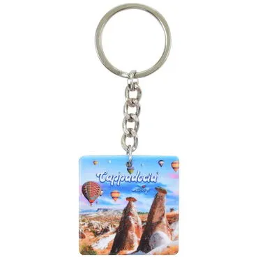 Toptan Kapadokya Temalı Uv Baskılı Kare Anahtarlık 40x108 mm - 4