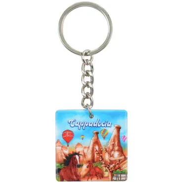 Toptan Kapadokya Temalı Uv Baskılı Kare Anahtarlık 40x108 mm - 6