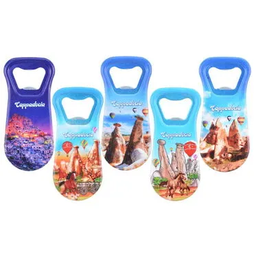Wholesale Cappadocia Themed UV Printed Bottle Opener Refrigerator Magnet 95x43 mm - 3
