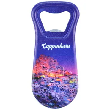 Wholesale Cappadocia Themed UV Printed Bottle Opener Refrigerator Magnet 95x43 mm - 4