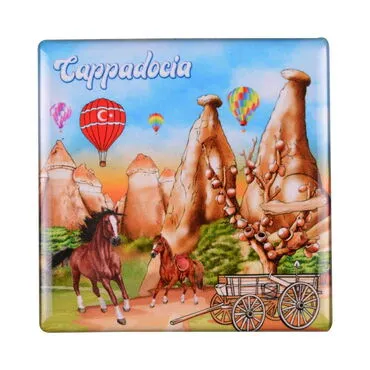 Toptan Kapadokya Temalı Myros Büyük Kare Magnet 80x80 mm - 3