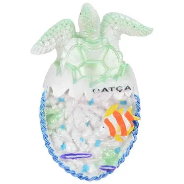 Wholesale Datça Themed Stone and Mother of Pearl Polyester Refrigerator Magnet - 6