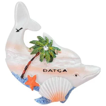 Wholesale Datça Themed Stone and Mother of Pearl Polyester Refrigerator Magnet - 16