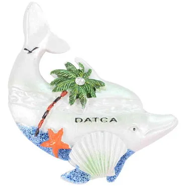 Wholesale Datça Themed Stone and Mother of Pearl Polyester Refrigerator Magnet - 18