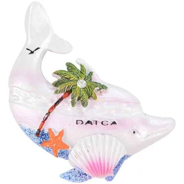 Wholesale Datça Themed Stone and Mother of Pearl Polyester Refrigerator Magnet - 19