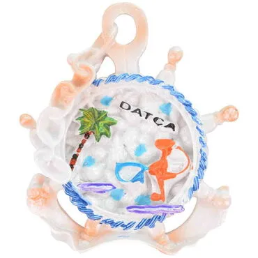 Wholesale Datça Themed Stone and Mother of Pearl Polyester Refrigerator Magnet - 22