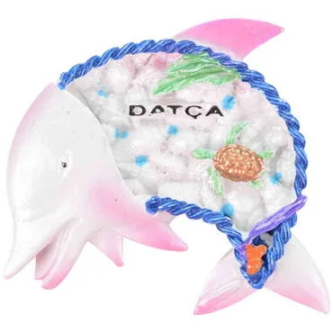 Wholesale Datça Themed Stone and Mother of Pearl Polyester Refrigerator Magnet - 27