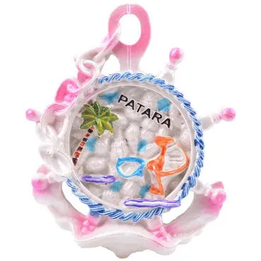 Toptan Patara Temalı Taşlı ve Sedefli Polyester Magnet - 19