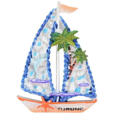Wholesale Turunç Themed Stone-Accented and Mother of Pearl Polyester Refrigerator Magnet - 5