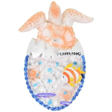 Wholesale Turunç Themed Stone-Accented and Mother of Pearl Polyester Refrigerator Magnet - 13