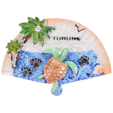 Wholesale Turunç Themed Stone-Accented and Mother of Pearl Polyester Refrigerator Magnet - 17