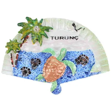 Wholesale Turunç Themed Stone-Accented and Mother of Pearl Polyester Refrigerator Magnet - 18