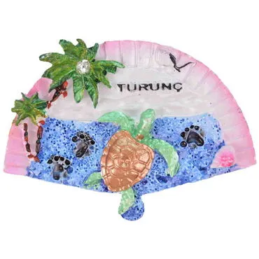 Wholesale Turunç Themed Stone-Accented and Mother of Pearl Polyester Refrigerator Magnet - 19