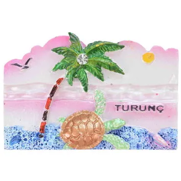 Wholesale Turunç Themed Stone-Accented and Mother of Pearl Polyester Refrigerator Magnet - 21