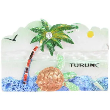 Wholesale Turunç Themed Stone-Accented and Mother of Pearl Polyester Refrigerator Magnet - 23