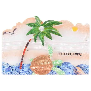 Wholesale Turunç Themed Stone-Accented and Mother of Pearl Polyester Refrigerator Magnet - 24