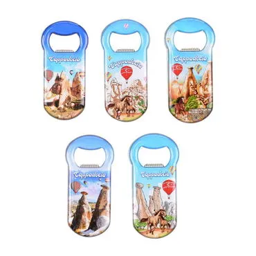 Wholesale Cappadocia Themed Myros Metal Classic Bottle Opener Refrigerator Magnet 90x45 mm - 3