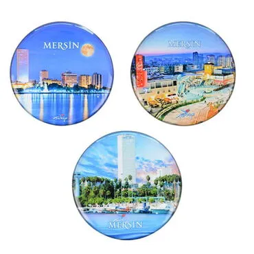 Wholesale Mersin Themed Myros Round Refrigerator Magnet 67 mm - 2