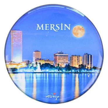 Wholesale Mersin Themed Myros Round Refrigerator Magnet 67 mm - 5