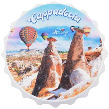 Wholesale Cappadocia Themed UV Printed Small Bottle Opener Refrigerator Magnet 58x15 mm - 5