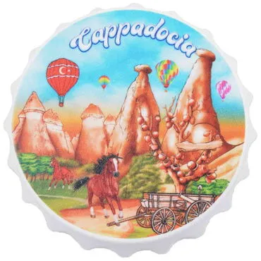Wholesale Cappadocia Themed UV Printed Small Bottle Opener Refrigerator Magnet 58x15 mm - 6