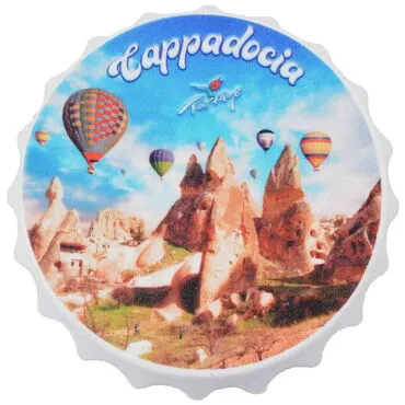 Wholesale Cappadocia Themed UV Printed Small Bottle Opener Refrigerator Magnet 58x15 mm - 7