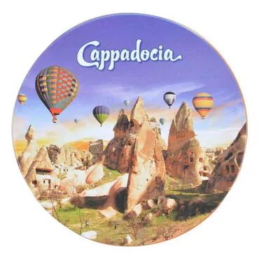 Toptan Kapadokya Temalı Myros Metal Bardak Altlığı 90 mm - 5