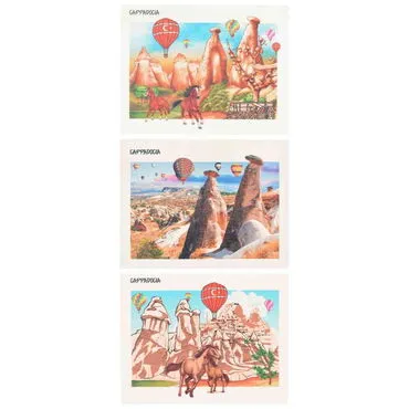 Toptan Kapadokya Temalı Myros Ahşap Kartpostal 116x150 mm - 3