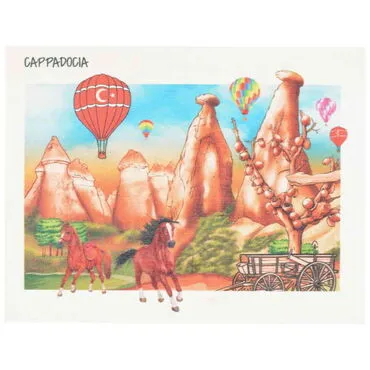 Toptan Kapadokya Temalı Myros Ahşap Kartpostal 116x150 mm - 5