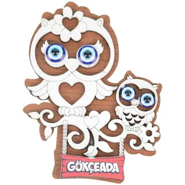 Wholesale Gökçeada Themed Myros Cardboard Packaged Wooden Refrigerator Magnet - 4