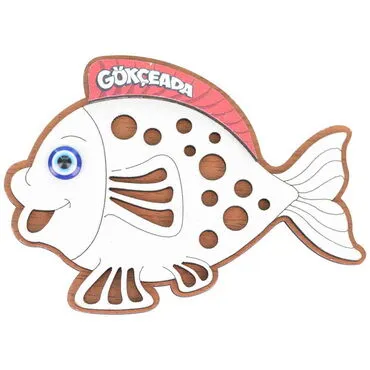 Wholesale Gökçeada Themed Myros Cardboard Packaged Wooden Refrigerator Magnet - 5