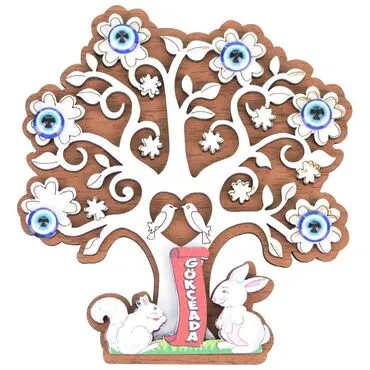 Wholesale Gökçeada Themed Myros Cardboard Packaged Wooden Refrigerator Magnet - 6