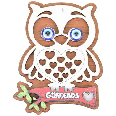 Wholesale Gökçeada Themed Myros Cardboard Packaged Wooden Refrigerator Magnet - 8