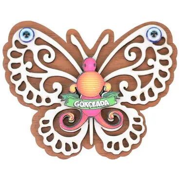 Wholesale Gökçeada Themed Myros Cardboard Packaged Wooden Refrigerator Magnet - 12