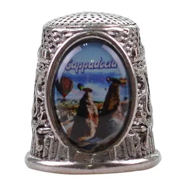 Wholesale Cappadocia Themed Myros Metal Oval Thimble 20x25 mm - 3