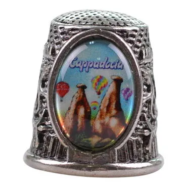 Wholesale Cappadocia Themed Myros Metal Oval Thimble 20x25 mm - 4