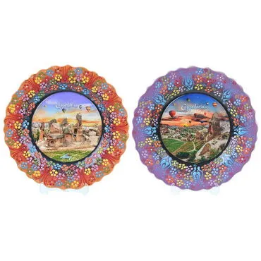 Toptan Kapadokya Temalı Myros 25 Cm Resi̇m Tabak - 4