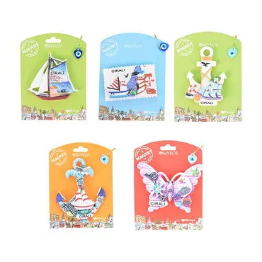 Wholesale Çıralı Themed UV Printed Carded Polyester Refrigerator Magnet - 2