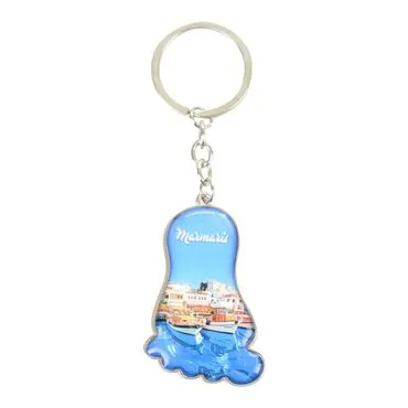 Toptan Marmaris Temalı Metal Ayak Anahtarlik - 6