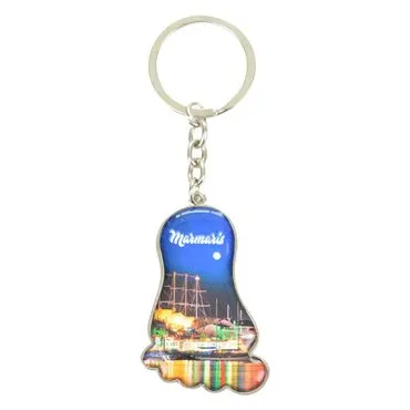 Toptan Marmaris Temalı Metal Ayak Anahtarlik - 7