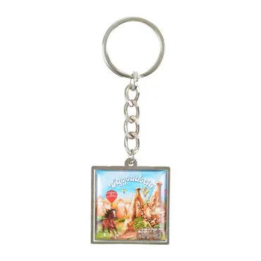 Wholesale Cappadocia Themed Myros Metal Square Keychain 36*95 mm - 4