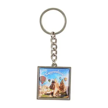 Wholesale Cappadocia Themed Myros Metal Square Keychain 36*95 mm - 6