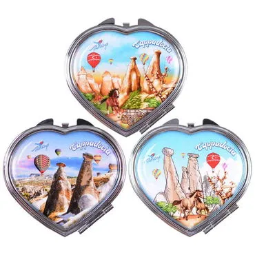 Wholesale Kapadokya Themed Myros Metal Heart Mirror 70x65x8 mm - 5