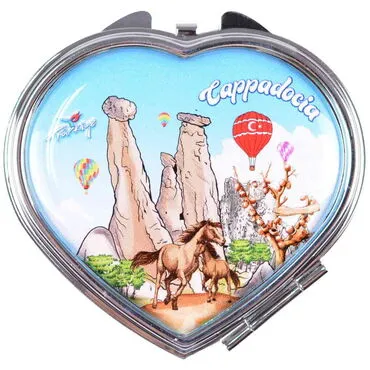 Wholesale Kapadokya Themed Myros Metal Heart Mirror 70x65x8 mm - 8