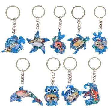 Wholesale Akyaka Themed Clear Polyester Keychain - 2