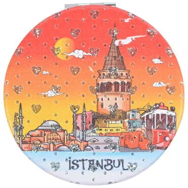 Wholesale Istanbul Themed Myros Round Customized PU Mirror 72x11 mm - 6