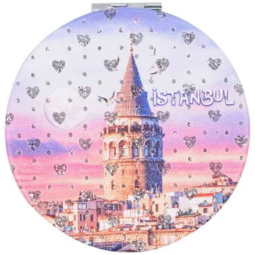 Wholesale Istanbul Themed Myros Round Customized PU Mirror 72x11 mm - 8