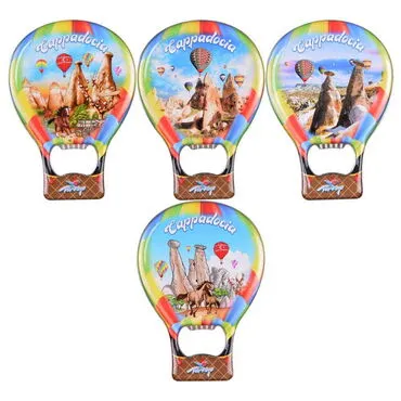 Wholesale Cappadocia Themed Myros Metal Balloon Bottle Opener Refrigerator Magnet T 102x73 mm - 3