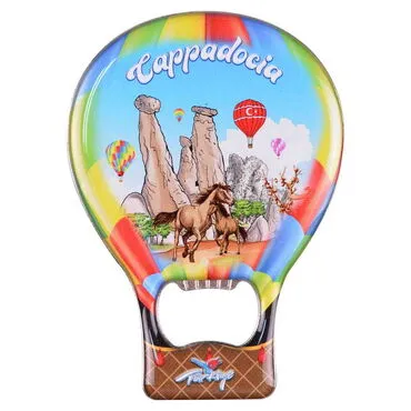 Wholesale Cappadocia Themed Myros Metal Balloon Bottle Opener Refrigerator Magnet T 102x73 mm - 4